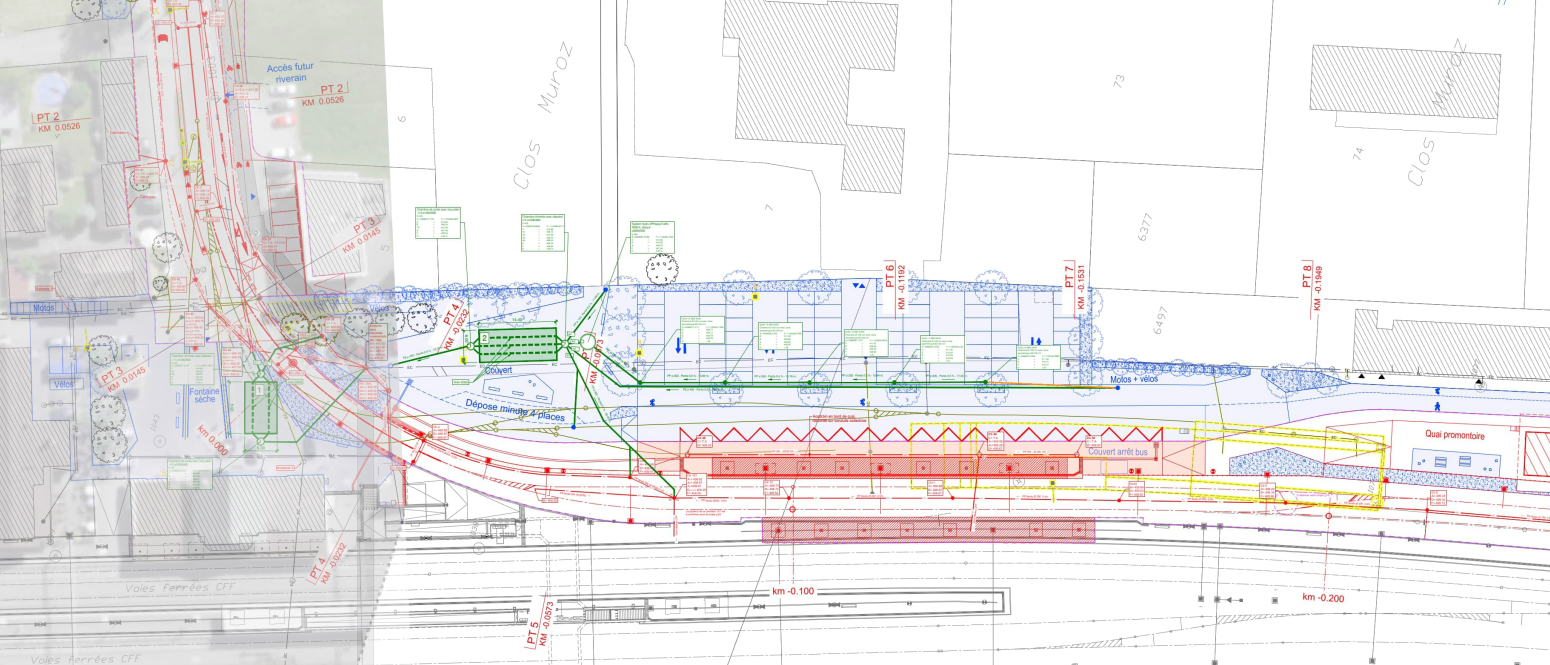 BVB - Ligne 127 – Gare de Bex, Mise en conformité LHand - Ingénieur civil – Phases SIA 41 – 53